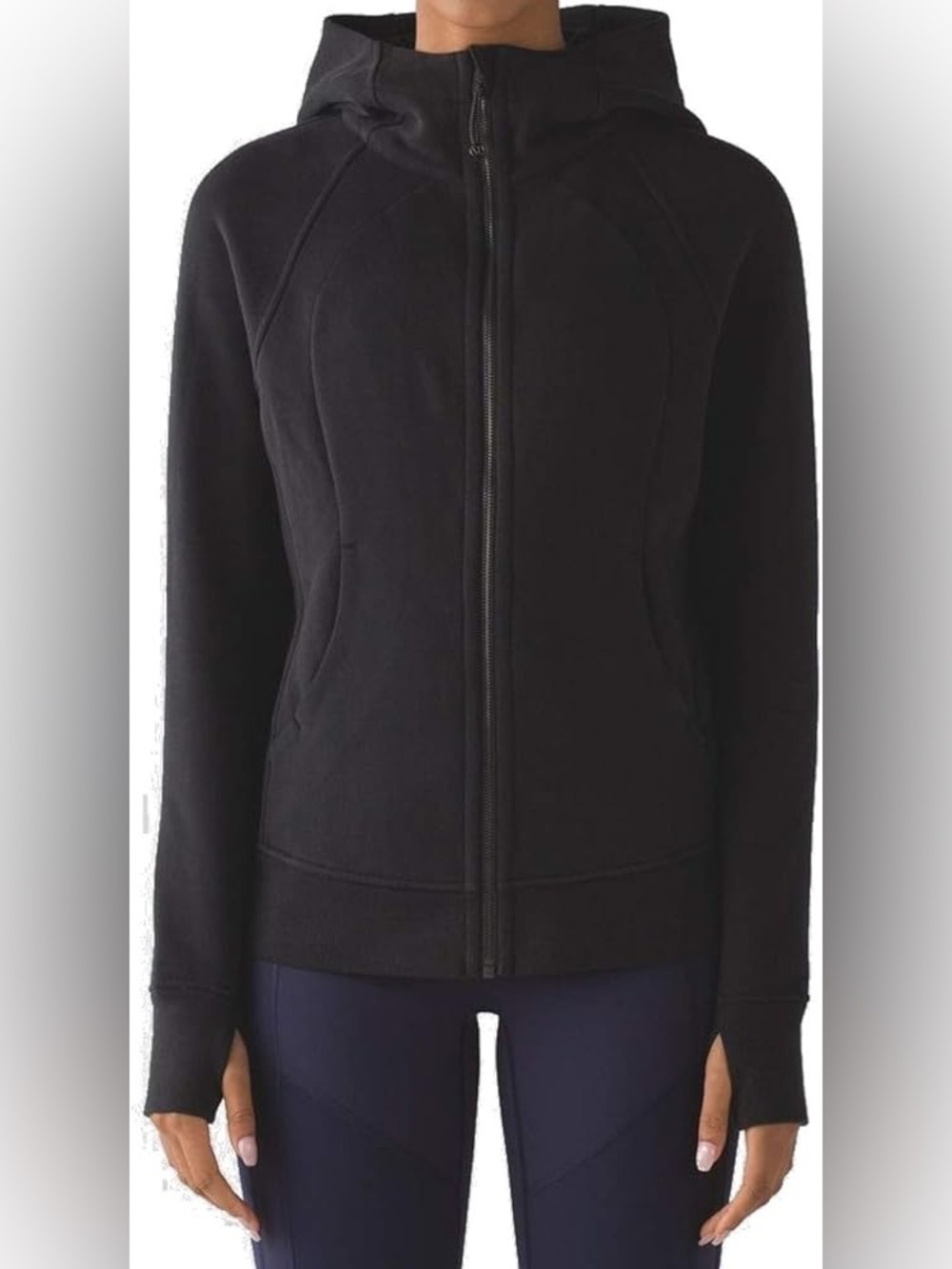 lululemon athletica Scuba Hoodie Black Full-Zip Hooded Sweatshirt sz 2 - Picture 1 of 11